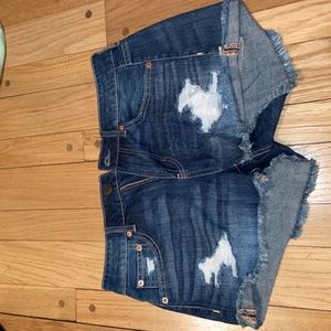 Size 2 American Eagle Dark Wash Distressed Shorts